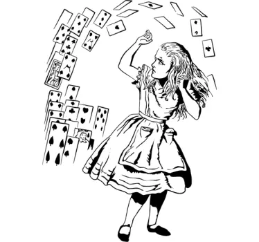 Alice i wonderland kort mærkater - TenStickers