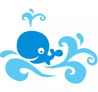 Blåhval hav sticker - TenStickers