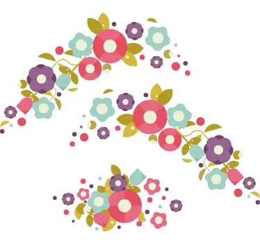 Blomster klistermærker til ladcykel - TenStickers