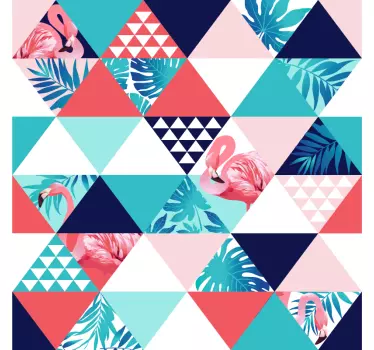 Blomster og flamingoer møbeldekorationer - TenStickers