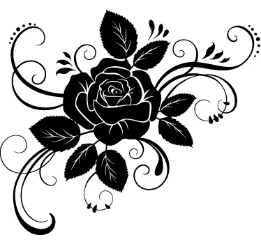 Blomster rose illustration dekal - TenStickers