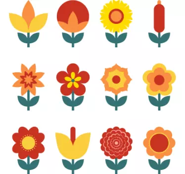 Blomster skifte klistermærke - TenStickers