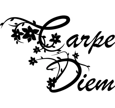 Blomsterkarpe diem vægklistermærke - TenStickers