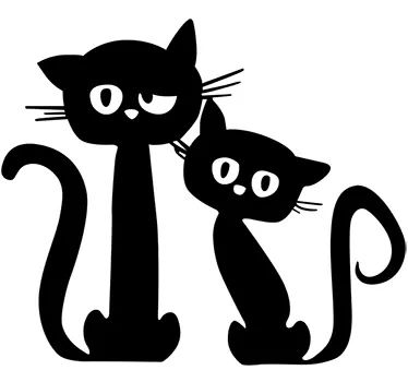 børne klistermærke et par katte - TenStickers