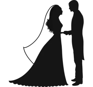 brud og gom wedding sticker - TenStickers