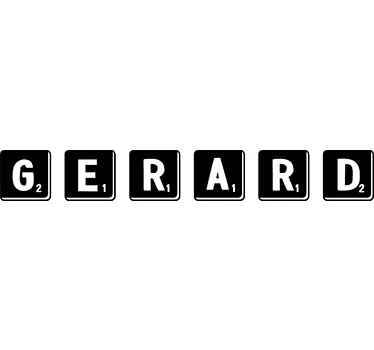 Brugerdefineret scrabble navn glasdør mærkat - TenStickers