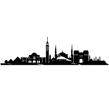 Cairo egypten skyline klistermærke stue væg indretning - TenStickers