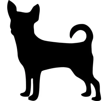 Chihuahua silhuet klistermærke - TenStickers