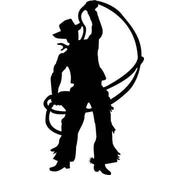 Cowboy silhuet klistermærke - TenStickers