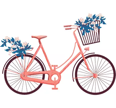 Damecykel wallsticker - TenStickers