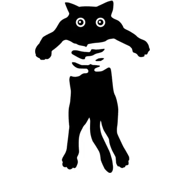 Dekorativt klistermærke af kat der bliver løftet - TenStickers