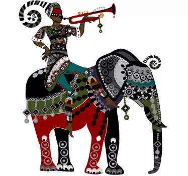 Elefant trompet mand vægklistermærke - TenStickers