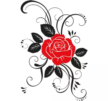 Elegant rose væg klistermærke - TenStickers