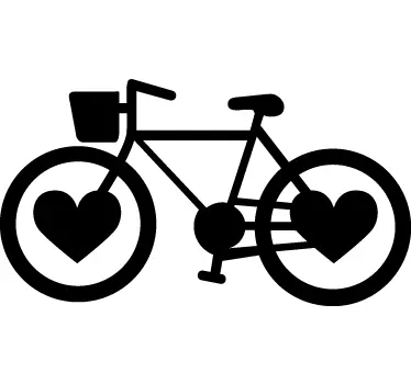 Elsker hjerte cykel hjul mærkater - TenStickers