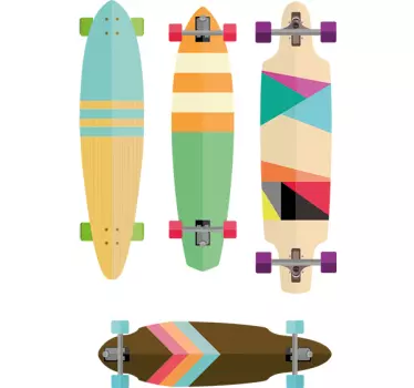 Farverigt skateboards klistermærke - TenStickers