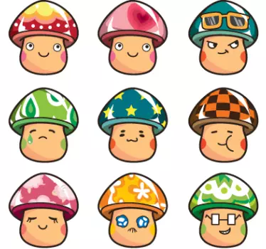 Farverigt svampe klistermærke - TenStickers