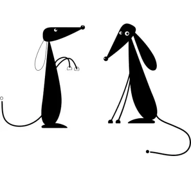 Finurlig dekorativ hunde sticker - TenStickers