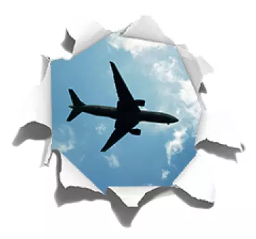 Fly på himlen visuelle effekter vægindretning - TenStickers