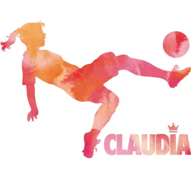 Fodboldspiller med navn fodbold klistermærke - TenStickers