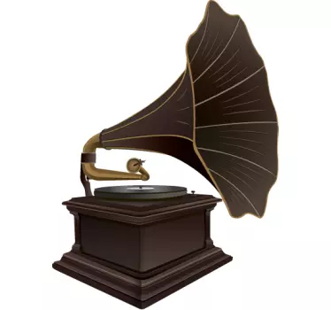 Gamle grammofon vægklistermærke - TenStickers