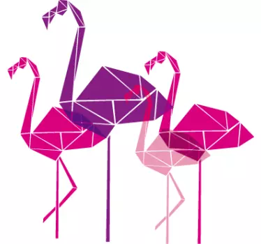 Geometrisk flamingoer fugl klistermærke - TenStickers