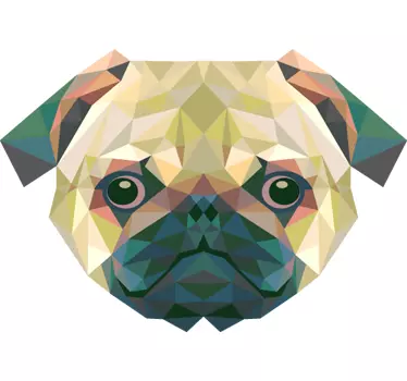 Geometrisk mops dekal - TenStickers