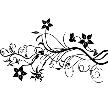gren blomster wallsticker - TenStickers