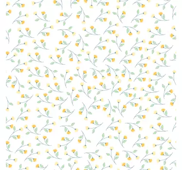 Gul blomster møbler klistermærke - TenStickers