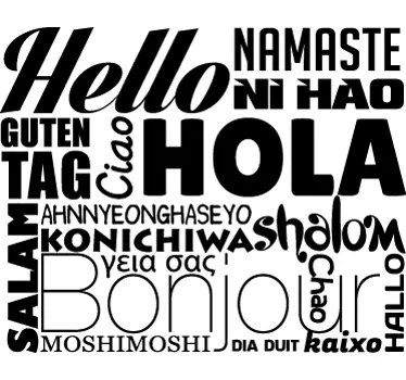 Hej tekst wallsticker - TenStickers