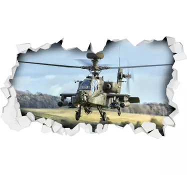 Helikopter 3d visuelle effekter væg klistermærke - TenStickers