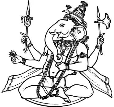 Hinduisk elefant gud mærkat - TenStickers