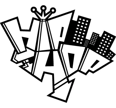Hip hop graffiti vægklistermærke - TenStickers
