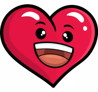 Hjerte emoji væg klistermærke - TenStickers