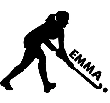 Hockey pige personlig klistermærke - TenStickers