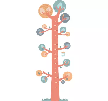 Højdemåler træ wallsticker - TenStickers