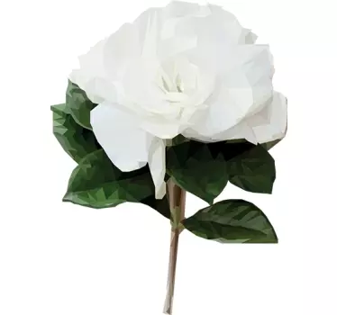 Hvid rose wall stikcer - TenStickers