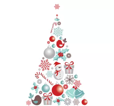 Hvidt juletræ dekoration sticker - TenStickers