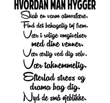 Hygge liste klistermærke - TenStickers