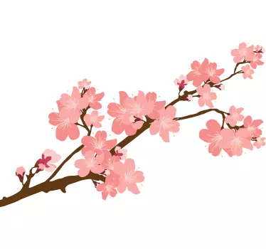 Japansk sakura træ væg klistermærke - TenStickers