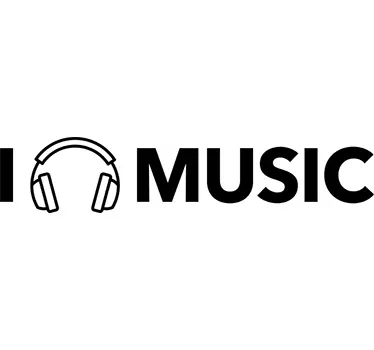 Jeg elsker musik vægklistermærke - TenStickers