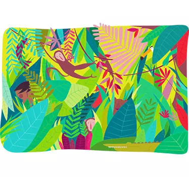 Jungle scene børn mærkater - TenStickers