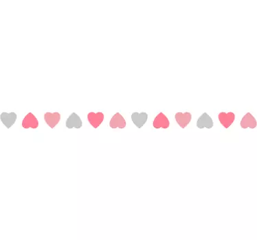 Kærligheds hjerter grænsen valentinsdag vægoverføringsbillede - TenStickers
