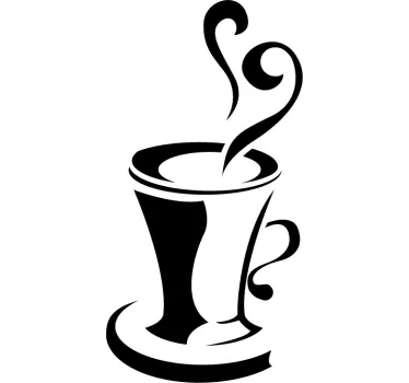 Kaffe kop sticker - TenStickers