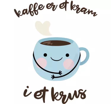 Kaffe smiley hjemmemarked klistermærke - TenStickers