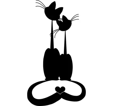 Katte i kærlighed vægklistermærke - TenStickers