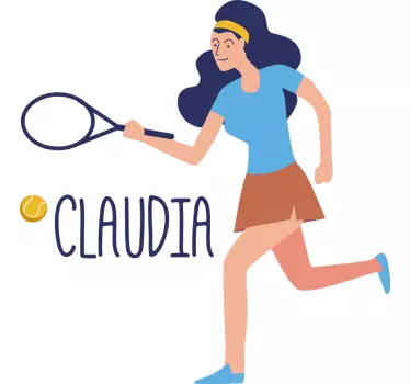 Klistermærke, der kan tilpasses til kvinder, tennis - TenStickers
