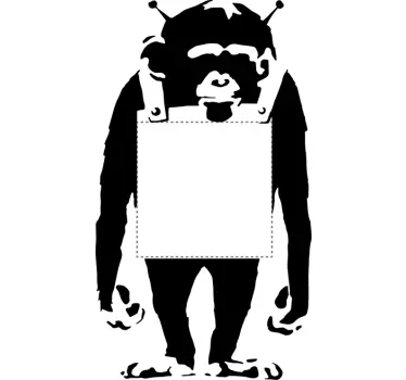 Klistermærke med banksy monkey switch - TenStickers