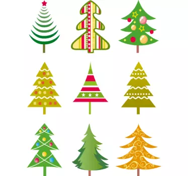 Klistermærke til juletræer - TenStickers