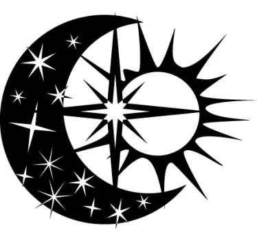 Klistermærke til sol, måne og stjerne - TenStickers