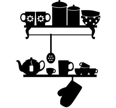 køkken hylde wallsticker - TenStickers
